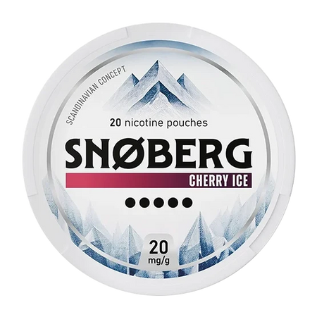 Snäberg Cherry Ice nicotine pouches packaging on a white background