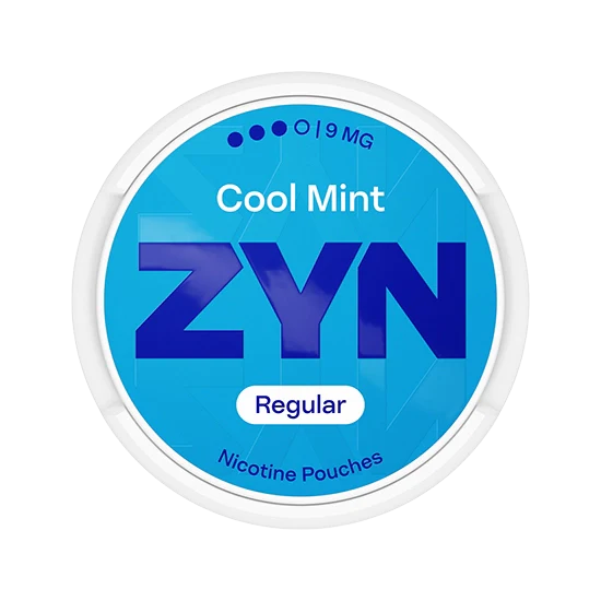 ZYN Cool Mint nicotine pouches container on a white background