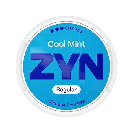ZYN Cool Mint nicotine pouches container on a white background