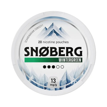 Snäoberg Wintergreen nicotine pouches packaging on a white background