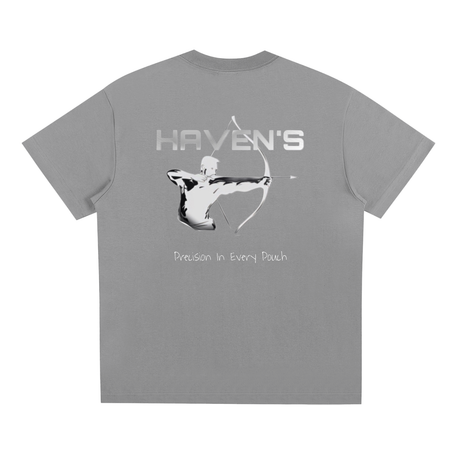 Haven's Logo Graphic T-Shirt Back Light Grey