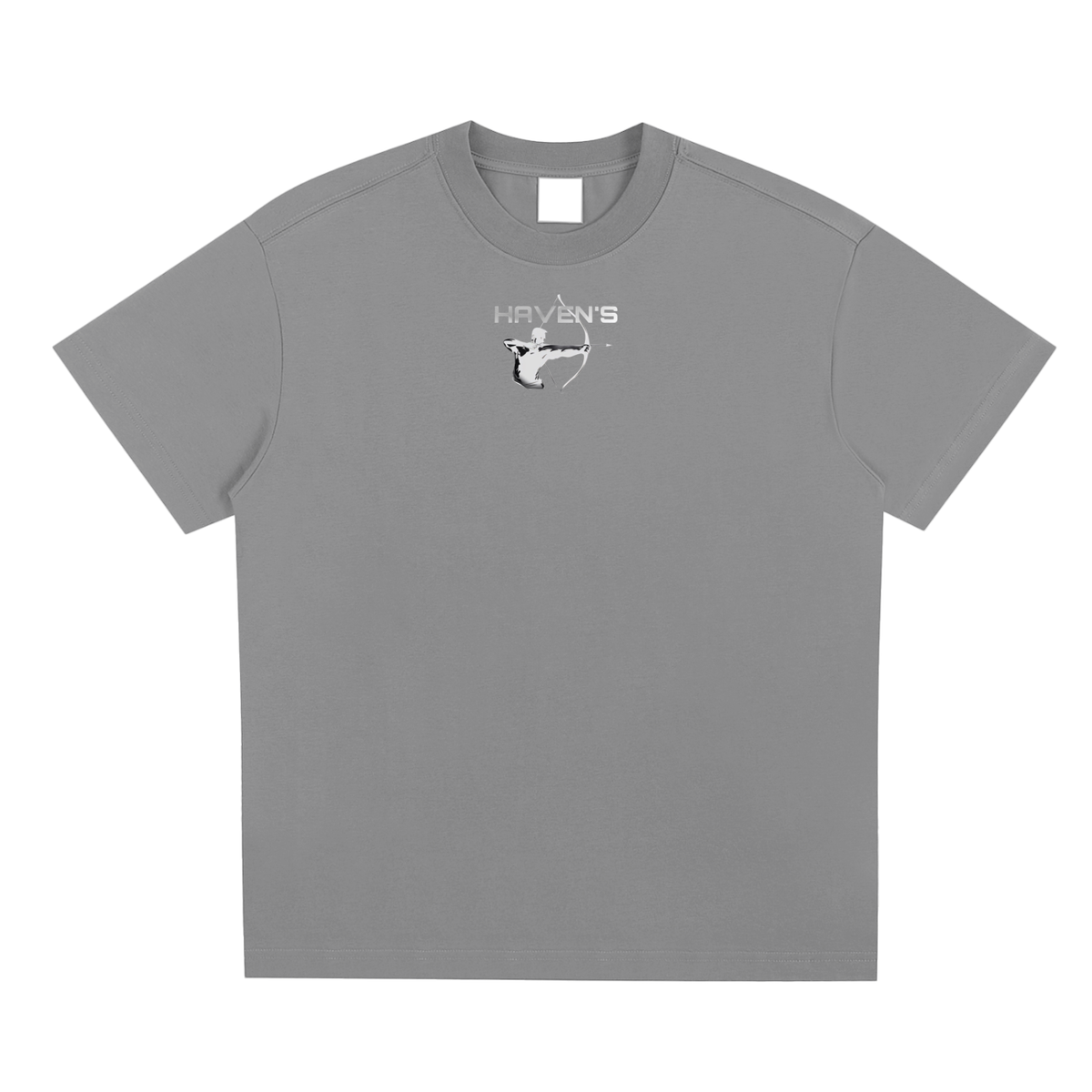 Haven's Logo Graphic T-Shirt Front Light Grey