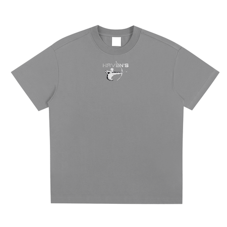 Haven's Logo Graphic T-Shirt Front Light Grey